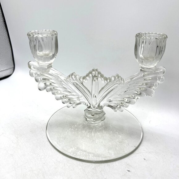 Double Light Candlestick 5904-2 by TIFFIN-FRANCISCAN - Picture 1 of 8